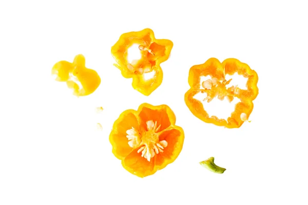Nakrájené žluté papriky — Stock fotografie