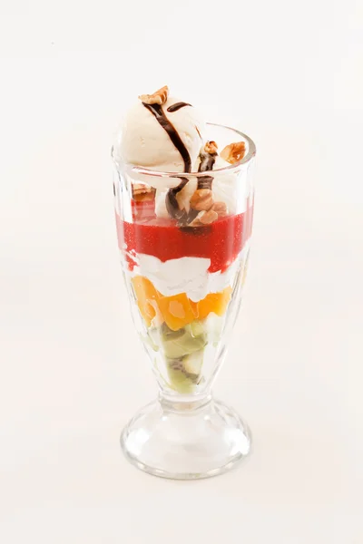 Ice cream with fruits — Stock Photo, Image