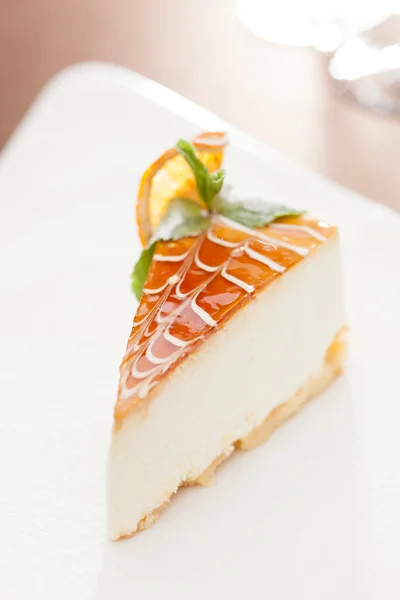 Tarta de queso con naranja — Foto de Stock