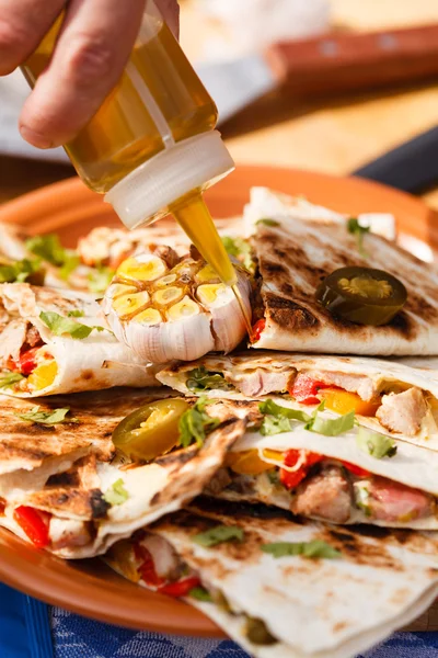 Tortilla with vegetables — Stock Photo, Image