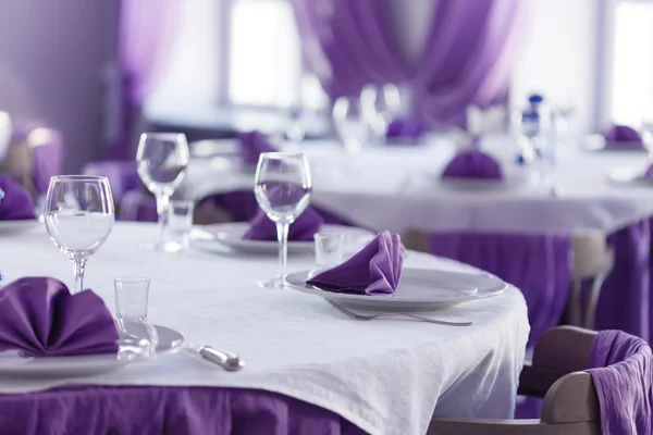 Tables set for meal — Stock Photo, Image