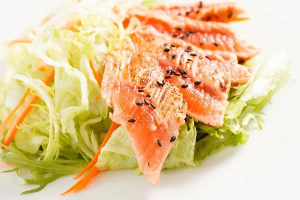 Japanese salad with salmon — Stock Photo, Image