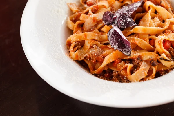 Pasta met saus — Stockfoto