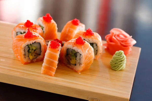Sushi on the wood board — Stock Photo, Image