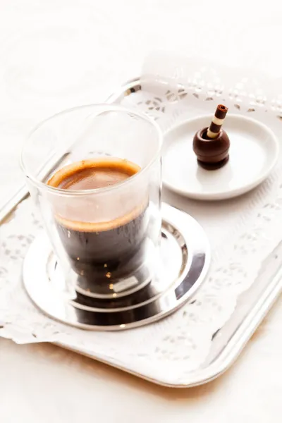 Expresso com chocolate doce — Fotografia de Stock