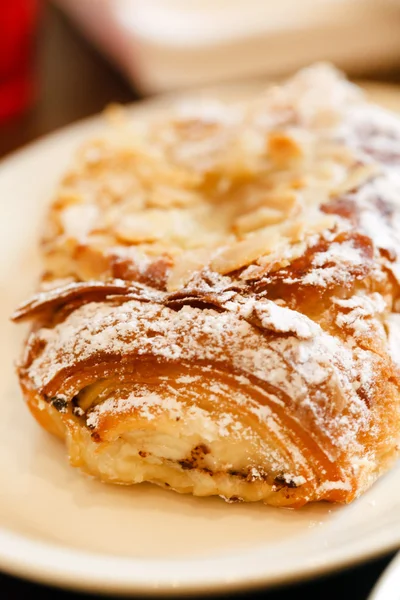 Fresh bun with almond — Stock Photo, Image