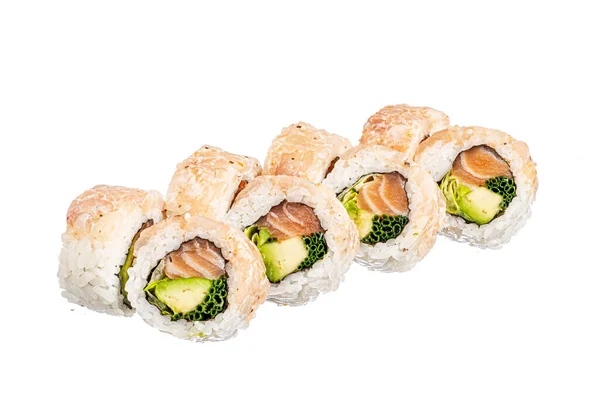 Leckeres Sushi Auf Weißem Hintergrund — Stockfoto