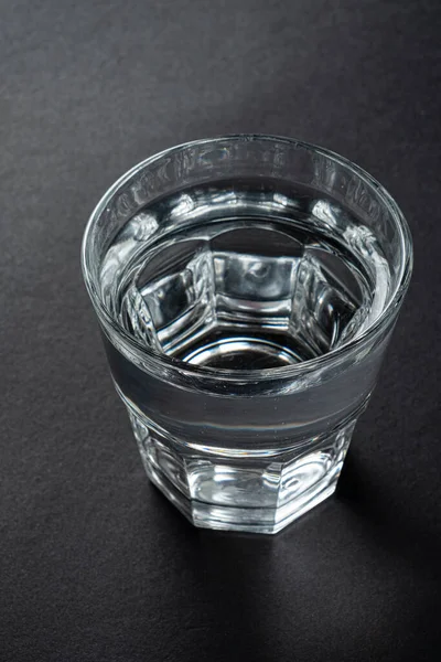 Glass Water Black Background — Stock Photo, Image