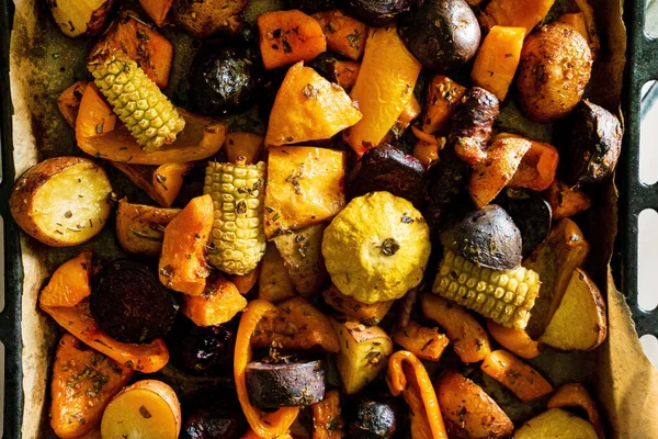 Roasted Vegetables Herbs Spices — Stock Photo, Image