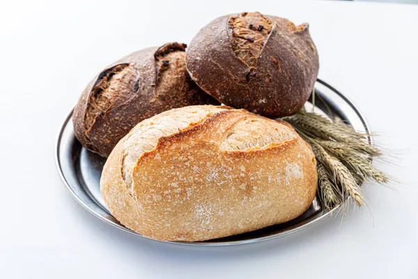 Vers Biologisch Brood Het Bord — Stockfoto