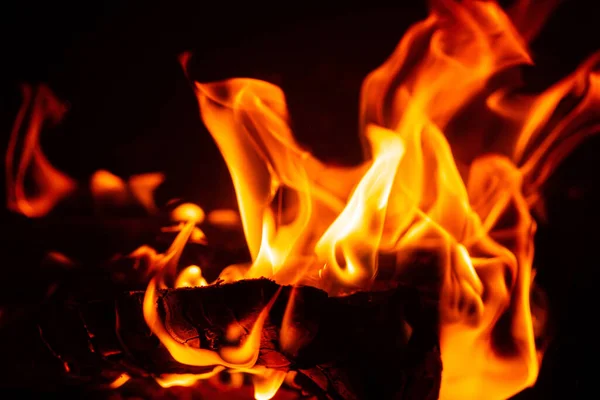 Feuer Auf Schwarzem Hintergrund — Stockfoto