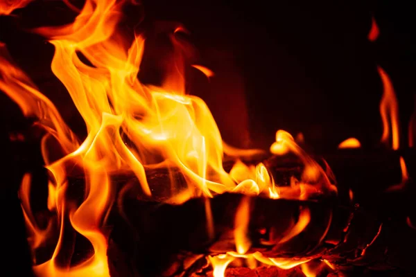 Fire Black Background — Stock Photo, Image