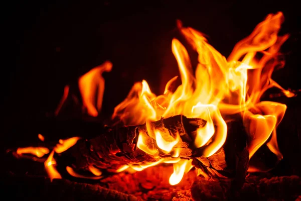 Feuer Auf Schwarzem Hintergrund — Stockfoto