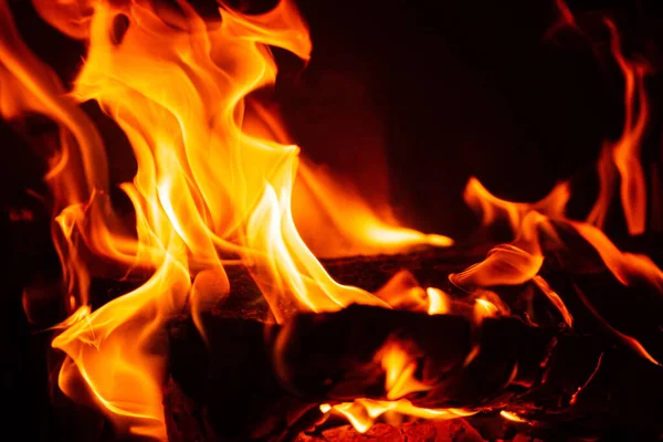 Fire Black Background — Stock Photo, Image