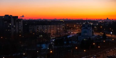 Bulanık şehir ışıklarını yakınlaştır