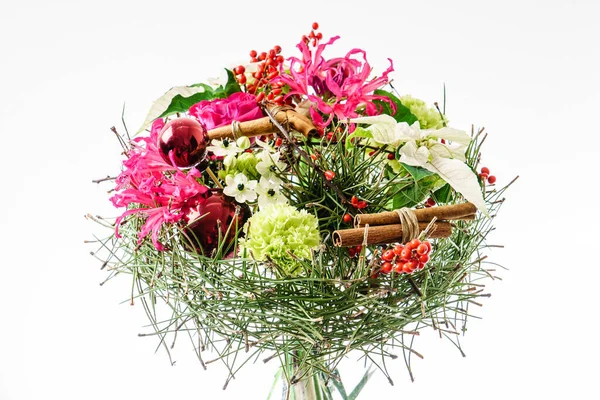 Winter Bouquet White Background — Stock Photo, Image