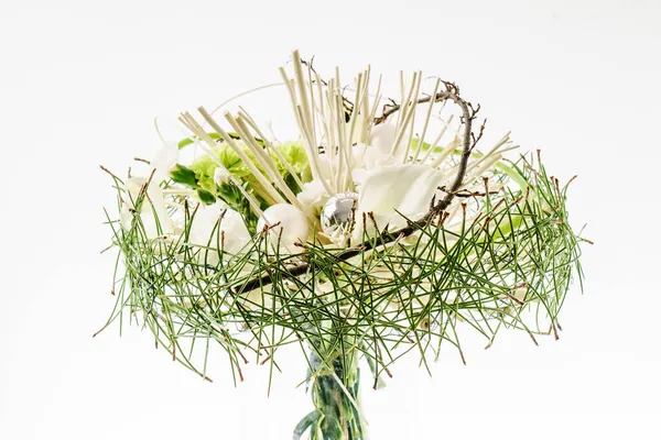 Bouquet Invernale Sullo Sfondo Bianco — Foto Stock