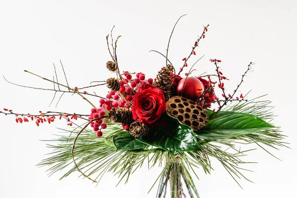 Winter Bouquet White Background — Stock Photo, Image