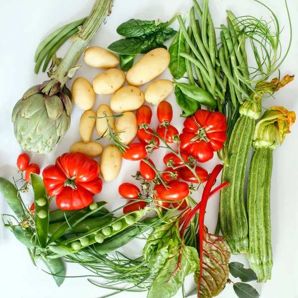 Verduras Frescas Blanco — Foto de Stock