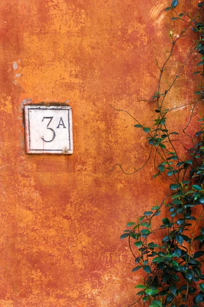 House Number Old Wall — Stock Photo, Image