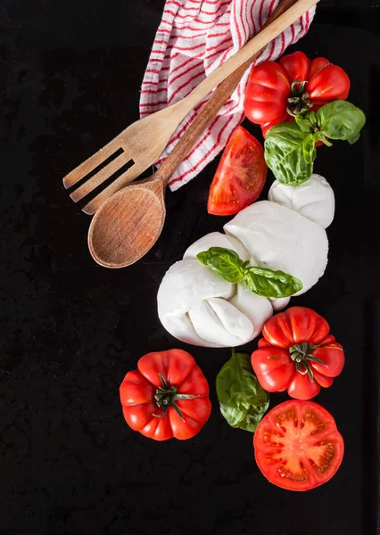 Pomodoro Italiano Mozzarella Vista Dall Alto — Foto Stock