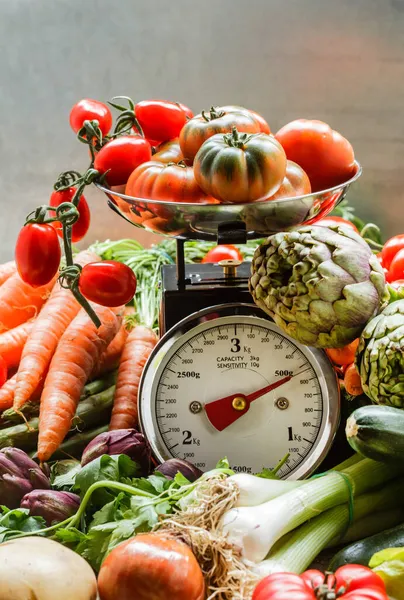 Fresh Vegetables Scales — Stock Photo, Image