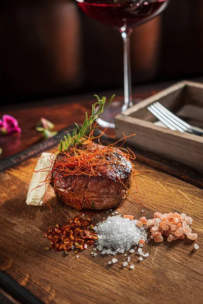 Grilované Ploché Železo Steak Shot Ploché Ležel Styl — Stock fotografie