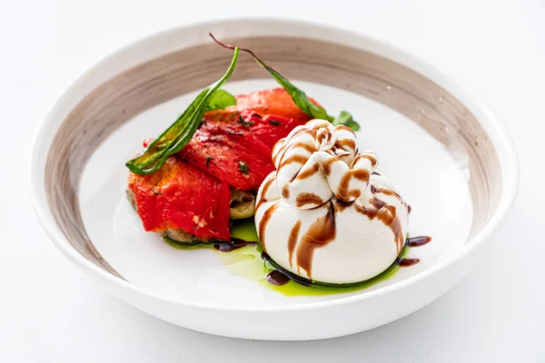 Burrata Rajčaty — Stock fotografie