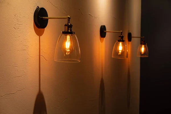 Lampen Met Gloeilampen Kamer — Stockfoto