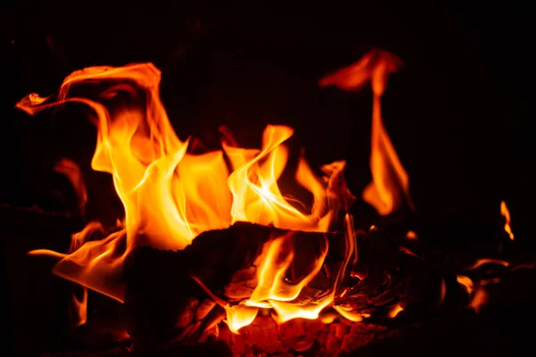 Siyah Arkaplanda Ateş — Stok fotoğraf