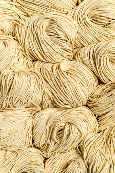 Dried Egg Noodles Wooden Blocks Isolated White Background — Stock Photo, Image