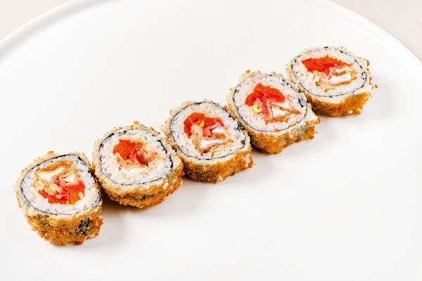 Teriyaki Sushi Role Izolované Bílém Pozadí — Stock fotografie