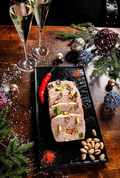 Antipasti Natale Polpettone Pollo Terrina — Foto Stock