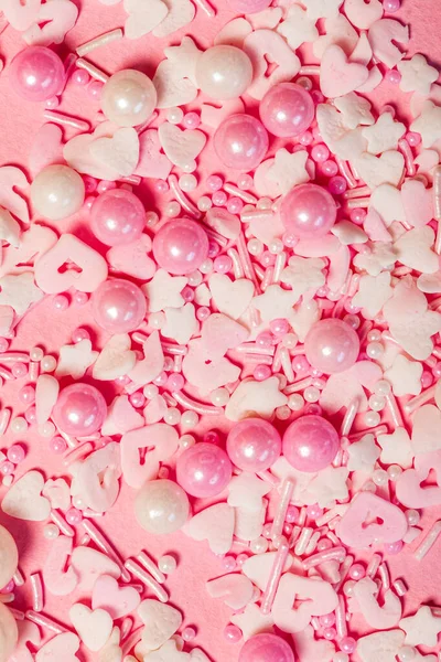 Roze Suiker Hagelslag Confetti Close — Stockfoto