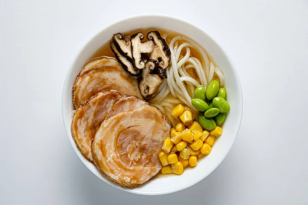 Traditional Japanese Ramen Top View — Stockfoto