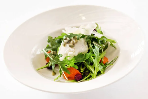 Frischer Salat Mit Pochiertem — Stockfoto