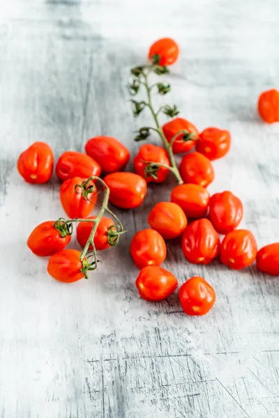 Fresh Cherry Tomatoes Wooden Background — Stock Photo, Image