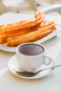 çikolata, tipik, İspanyol, tatlı bir atıştırma con Churros