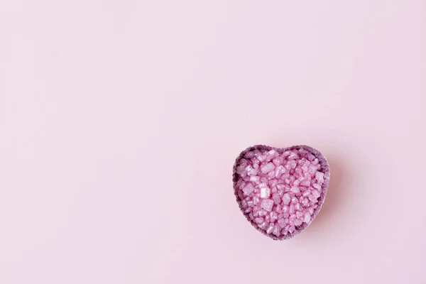 Cuori Zucchero Sfondo Rosa — Foto Stock