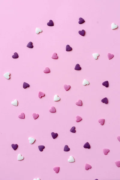 Cukrové Srdce Růžovém Pozadí — Stock fotografie