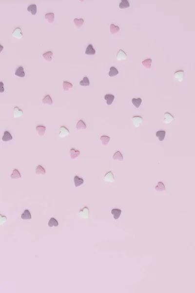 Sugar Hearts Pink Background — Stock Photo, Image