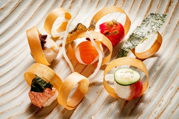 Nigiri Sushi Restaurante Japonês — Fotografia de Stock