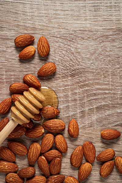 Almond Honey Top View — Stock Photo, Image