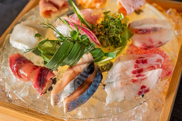 Sashimi Inställd Isen — Stockfoto