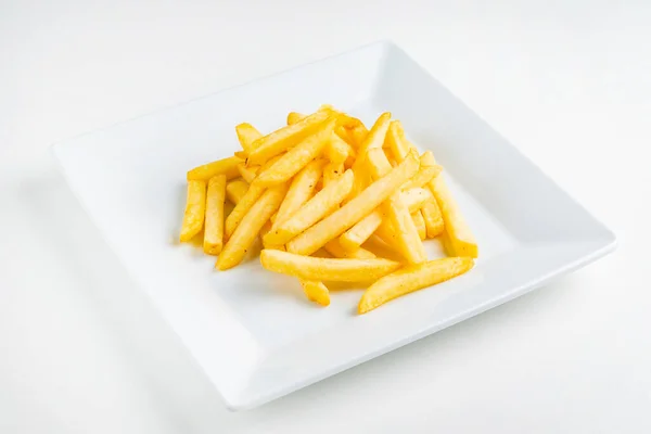 French Fries White Plate — Stock Photo, Image
