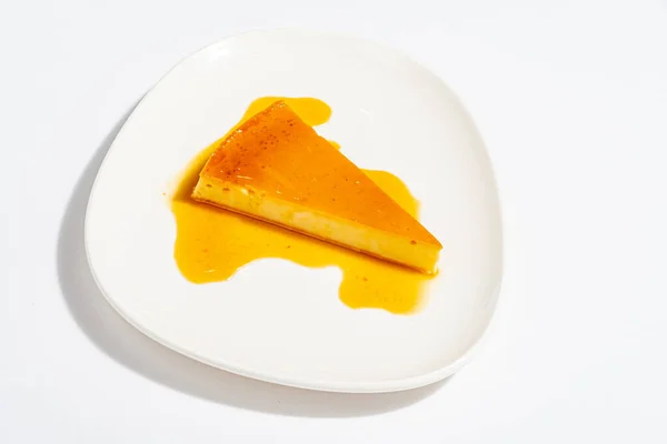 mango cheesecake on the white background