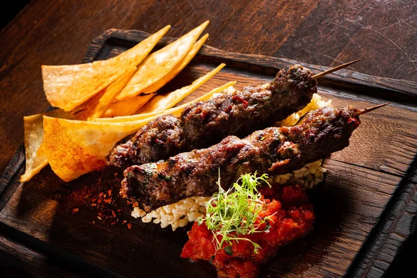 Nyárs Mix Arab Kebab Jordániai Street Étterem — Stock Fotó