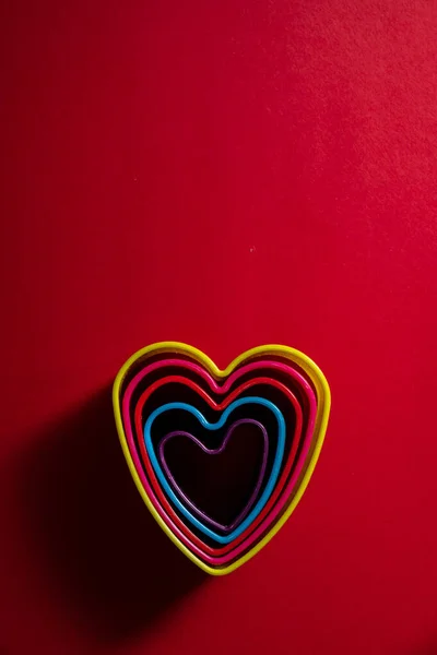 Heart Shapes Red Background — Stock Photo, Image