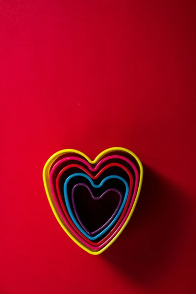 Heart Shapes Red Background — Stock Photo, Image