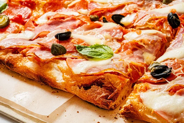 Pizza Italia Papan Kayu — Stok Foto